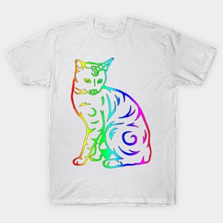 Friendly unicorn cat kitten caticorn waiting for dreams to come true T-Shirt